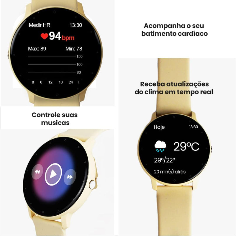 Smartwatch Relógio Inteligente My Watch I Fit Haiz Tela Full Touch 1.28" Resistente à Água IP67 com Modos Esportivos e Recebimento de Notificações