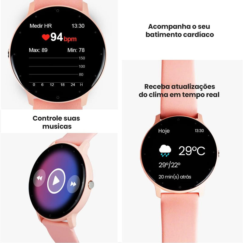 Smartwatch Relógio Inteligente My Watch I Fit Haiz Tela Full Touch 1.28" Resistente à Água IP67 com Modos Esportivos e Recebimento de Notificações