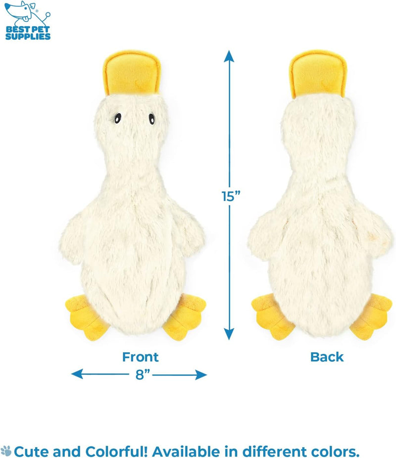 Best Pet Supplies Crinkle Dog Toy for Small, Medium, and Large Breeds, Cute No Stuffing Duck with Soft Squeaker, Fun for Indoor Puppies and Senior Pups, Plush No Mess Chew and Play - Yellow