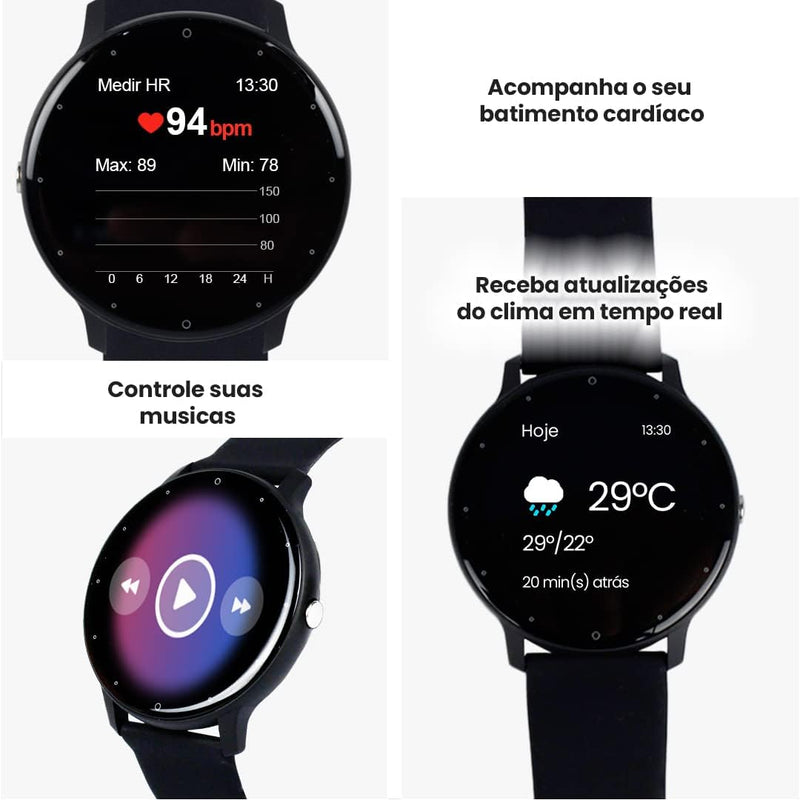 Smartwatch Relógio Inteligente My Watch I Fit Haiz Tela Full Touch 1.28" Resistente à Água IP67 com Modos Esportivos e Recebimento de Notificações