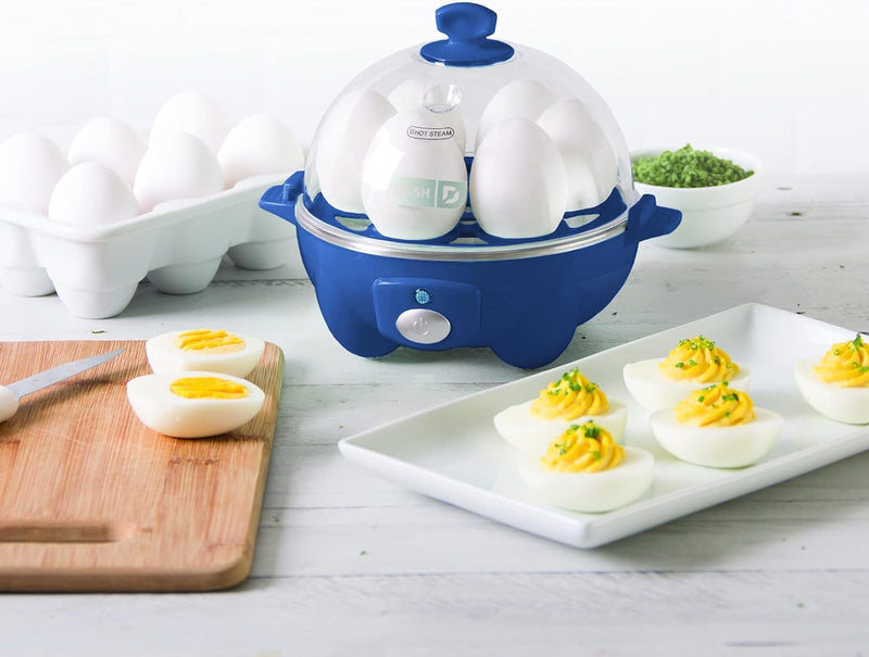 DASH Rapid Egg Cooker: 6 Egg Capacity Electric Egg Cooker for Hard Boiled Eggs, Poached Eggs, Scrambled Eggs, or Omelets with Auto Shut Off Feature - Aqua, 5.5 Inch (DEC005AQ)