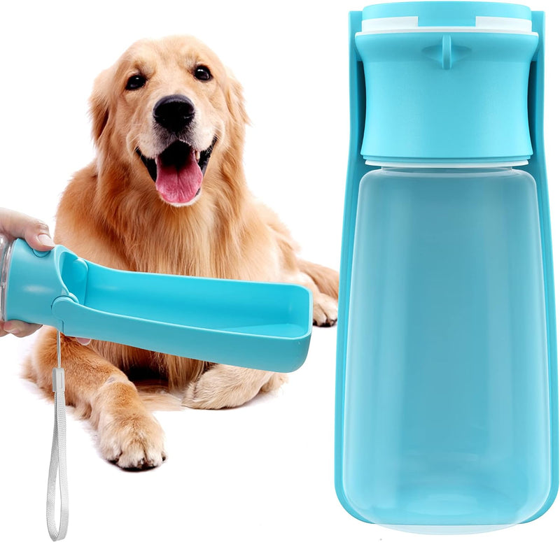 Portable Dog Water Bottle for Walking 19 OZ or 12 OZ Portable Pet Water Bottles for Puppy Small Medium Large Dogs Water Dispenser Dog Water Bowl Dog Accessories (19OZ Blue) (19 OZ Blue)