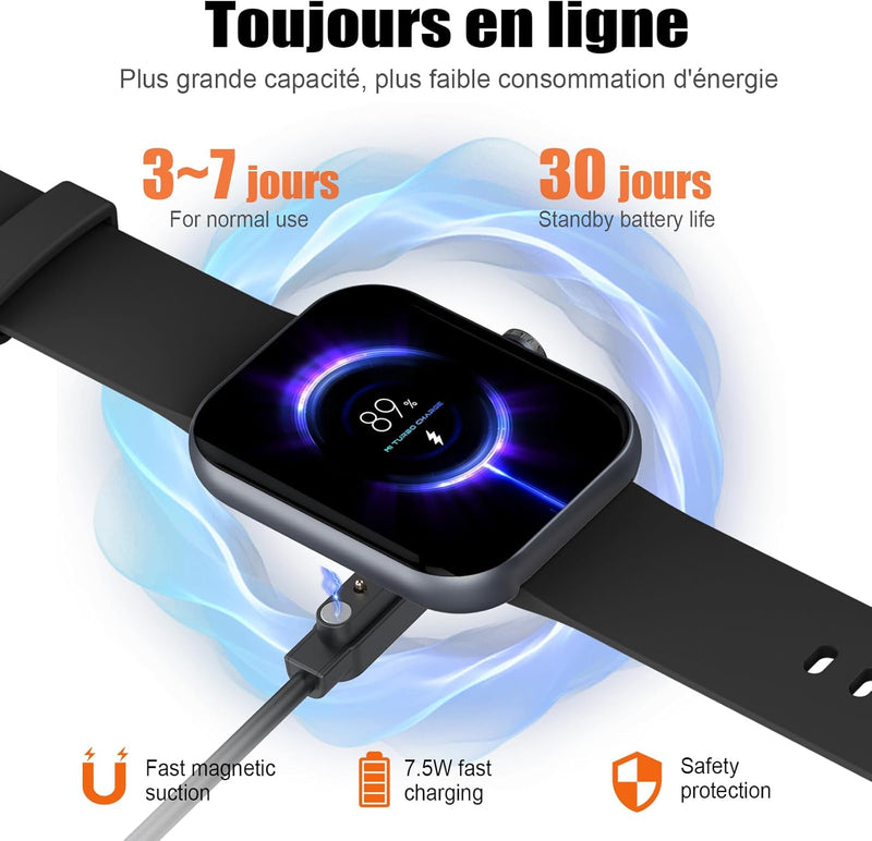 Montre Connectée Homme Femme avec Appels Bluetooth, 1.96" HD Smartwatch avec 110+ Modes Sportifs/Podometre/Sommeil/Cardiofrequencemetre, Etanche IP68, Bracelet Montre Intelligente pour Android iOS