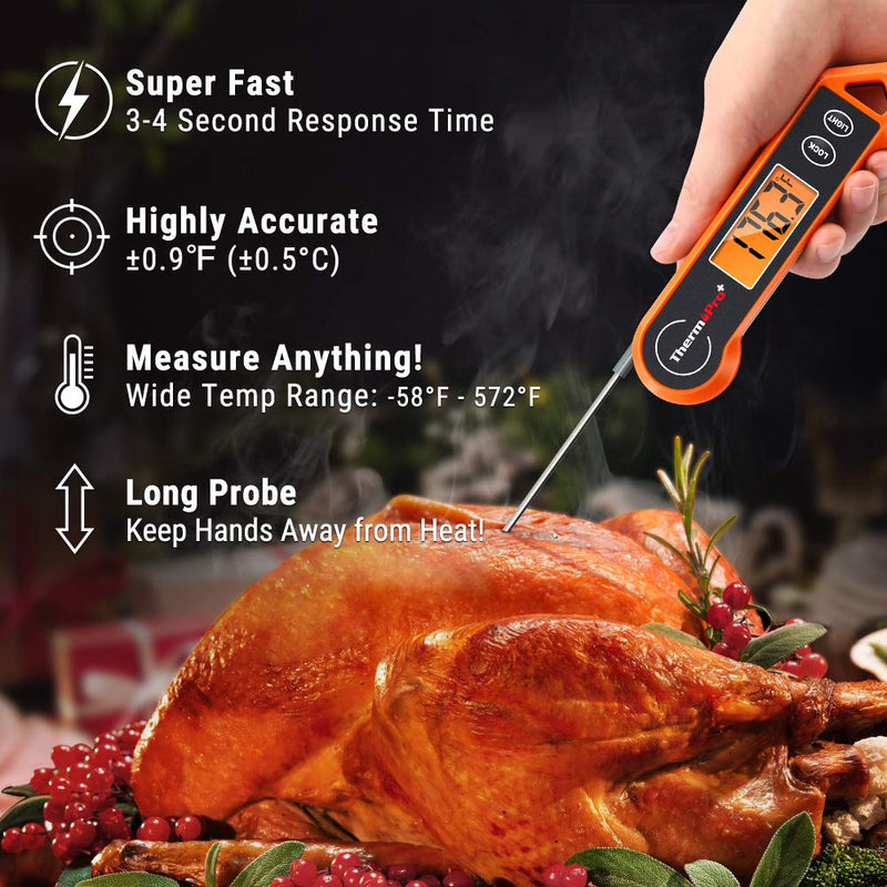 ThermoPro TP19H Digital Meat Thermometer for Cooking with Ambidextrous Backlit and Motion Sensing Kitchen Cooking Food Thermometer for BBQ Grill Smoker Oil Fry Candy Instant Read Thermometer