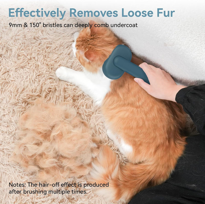 aumuca Cat Brush with Release Button, Cat Brushes for Indoor Cats Shedding, Cat Brush for Long or Short Haired Cats, Cat Grooming Brush Cat Comb for Kitten Rabbit Massage Removes Loose Fur