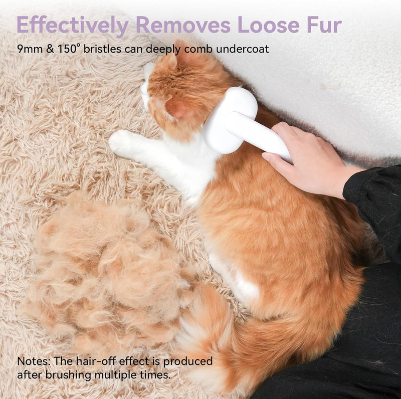 aumuca Cat Brush with Release Button, Cat Brushes for Indoor Cats Shedding, Cat Brush for Long or Short Haired Cats, Cat Grooming Brush Cat Comb for Kitten Rabbit Massage Removes Loose Fur