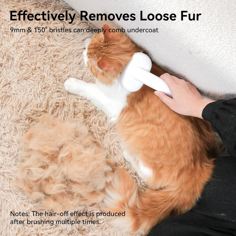 aumuca Cat Brush with Release Button, Cat Brushes for Indoor Cats Shedding, Cat Brush for Long or Short Haired Cats, Cat Grooming Brush Cat Comb for Kitten Rabbit Massage Removes Loose Fur